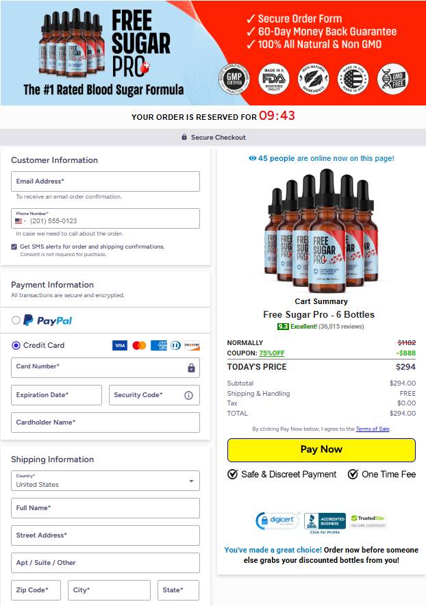 Free Sugar Pro - Secure checkout